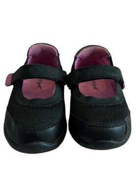 Toddler Girls Eva Sneakers - Cat & Jack Black With Pink Details Size 4 Hook-And-